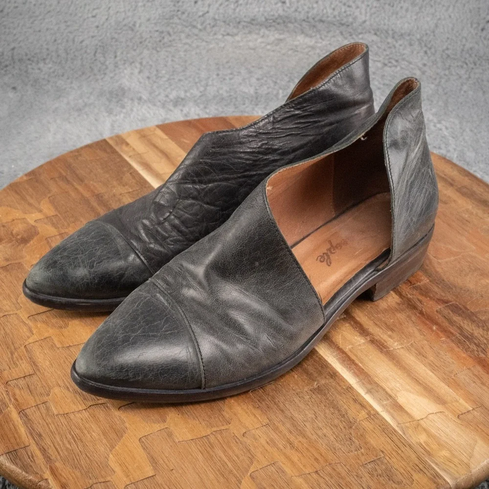 Free People Textured Royale Flat Boho Western Shoes Black EU size 36 / US size 6